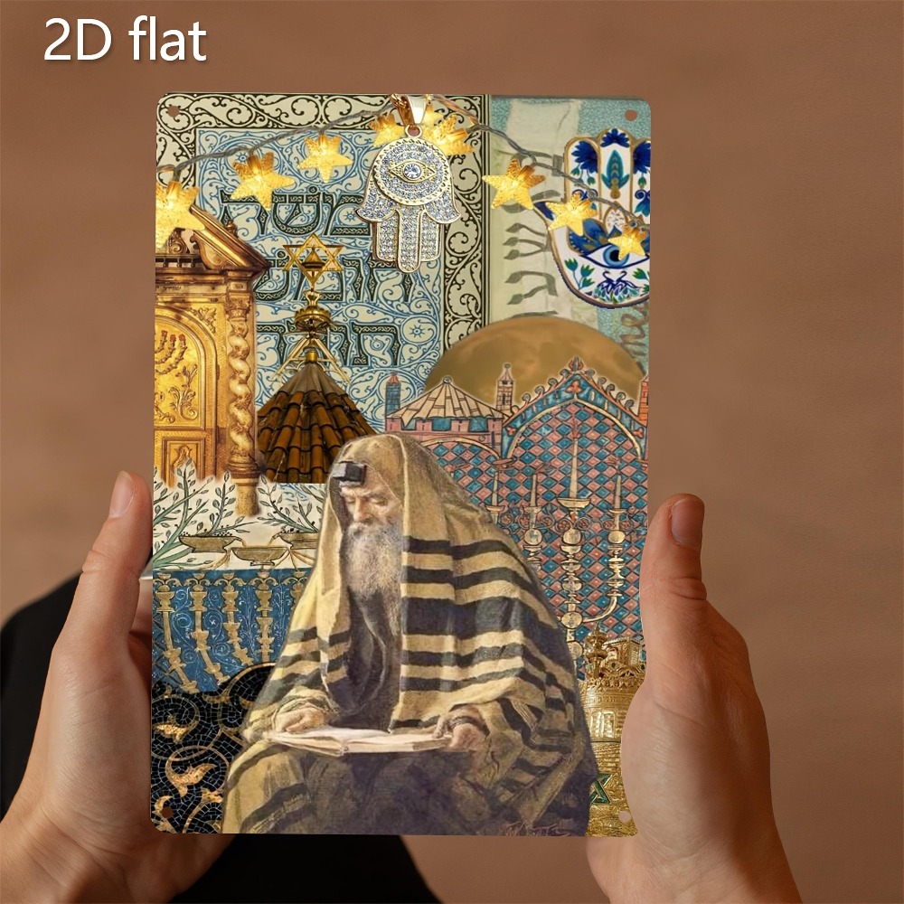 Home Decor In - CIFBUY ป้ายโลหะอลูมิเนียมลายผู้สูงอายุชาวยิวสไตล์วินเทจ ขนาด 8x8 นิ้ว กันน้ำ