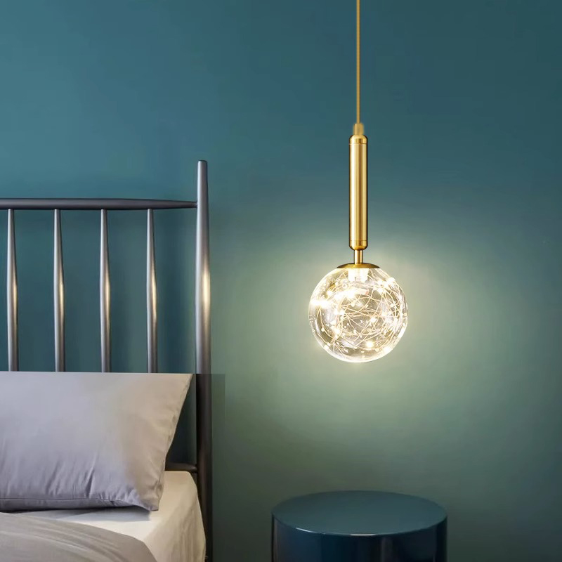Hanging Moon Lamp - โคมไฟ LED ตกแต่งบ้านสไตล์โมเดิร์น 1 ชิ้น โคมไฟห้องนอน