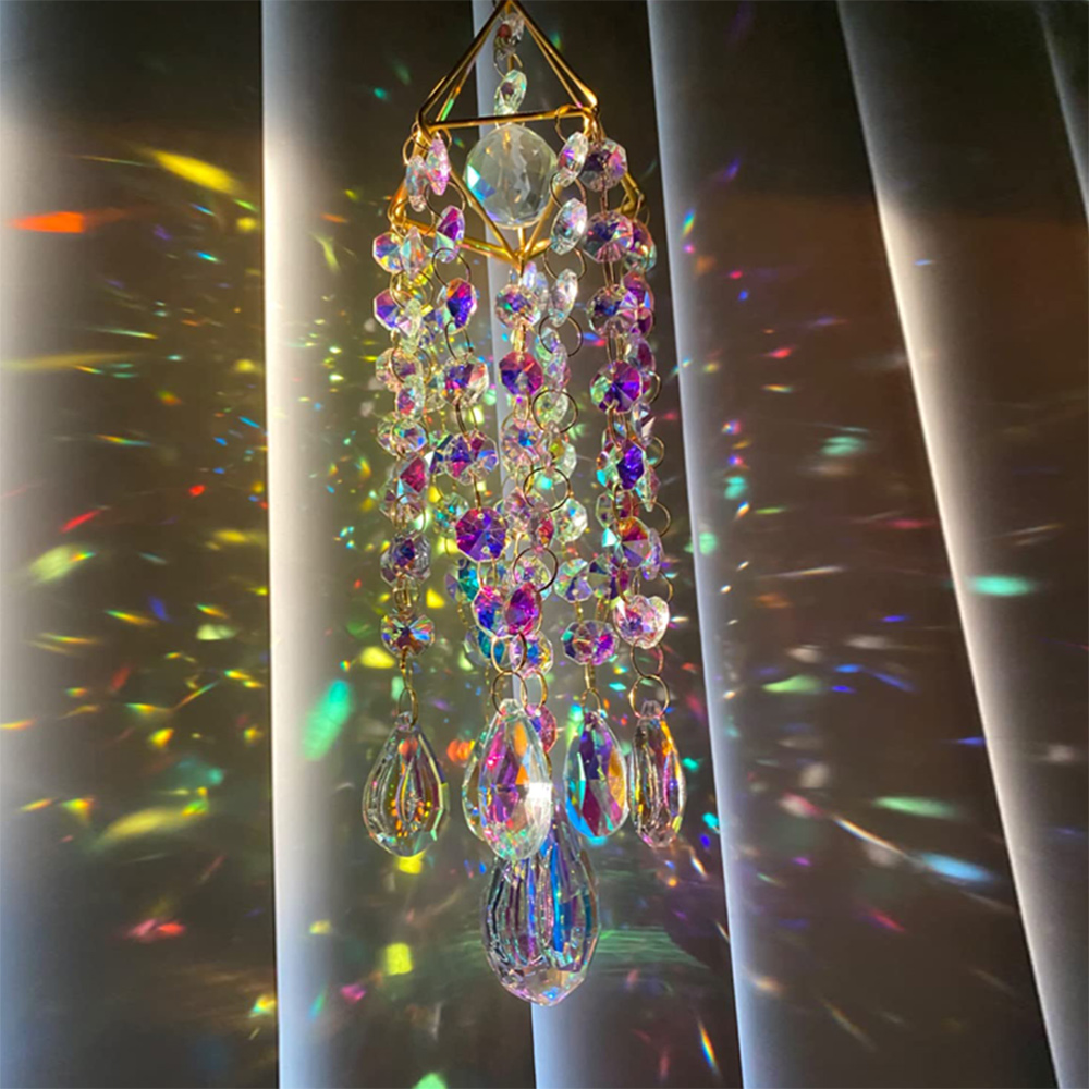 Crystal Sun Catcher - 50 ซม.คริสตัล Suncatcher แขวน Wind Chime