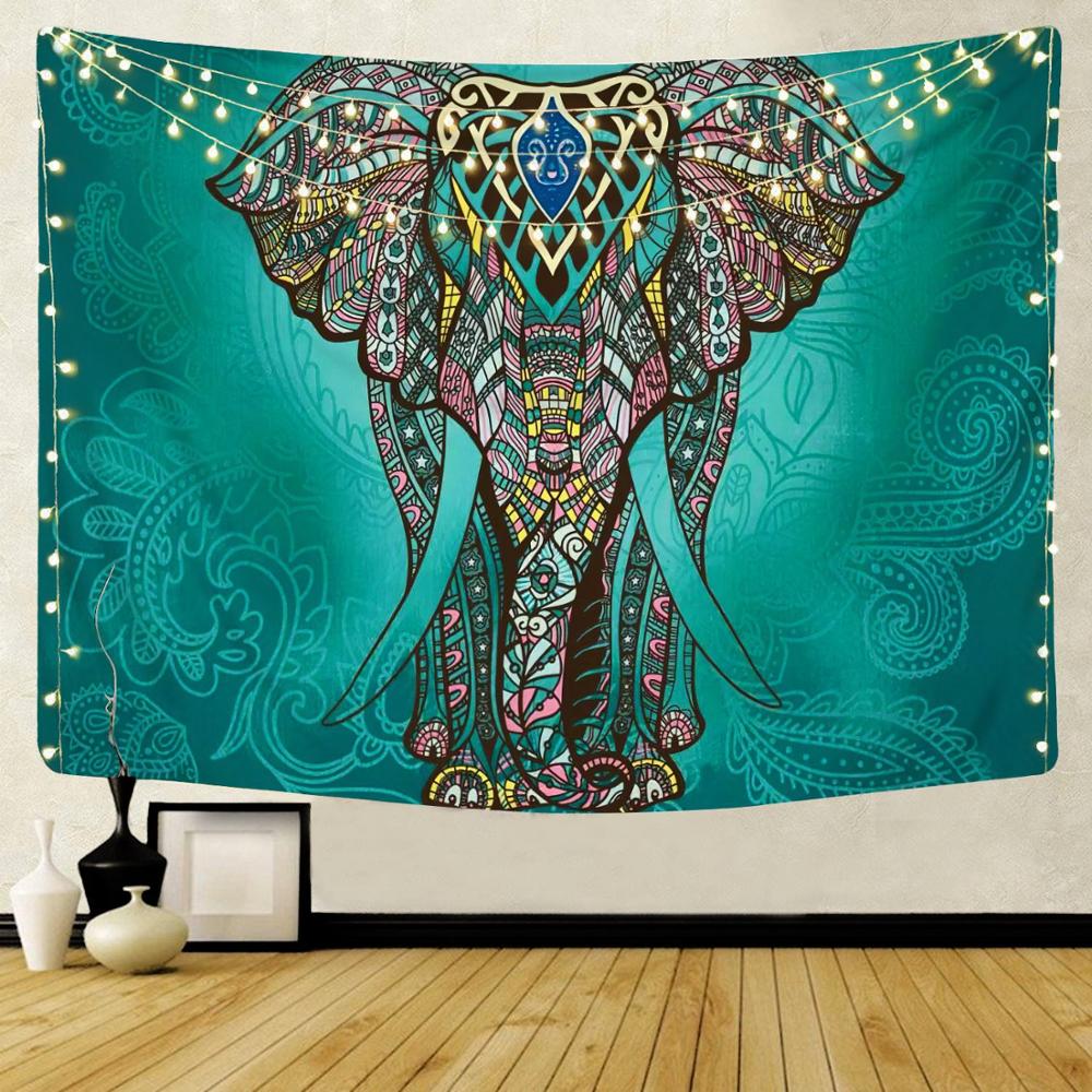 Home Decor Yoga - พรมทอแขวนผนังลายแมนดาลาจากอินเดียผ้าเช็ดตัวชายหาดลายช้างโบฮีเมียนเสื่อเดินทางผ้าห่มบางทำจากโพลีเอสเตอร์ขายดีใน2021