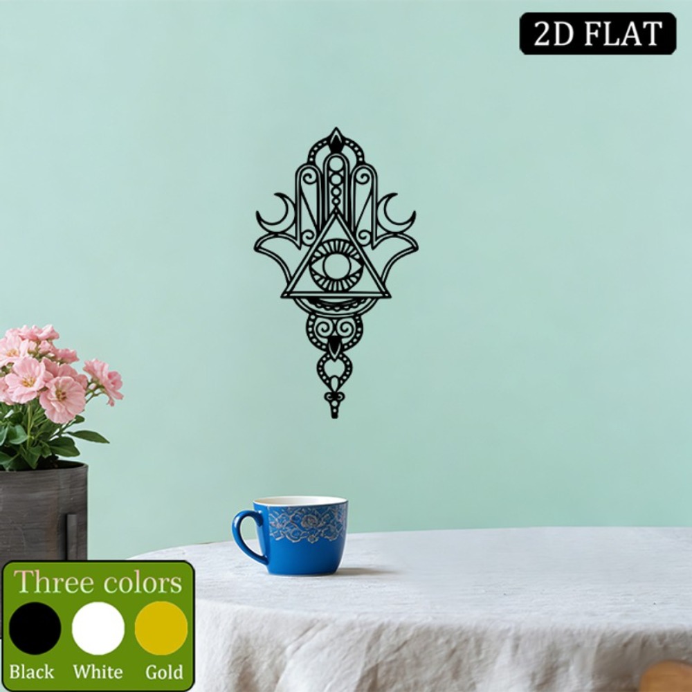 Home Decor In - CIFBUY งานศิลปะติดผนังเหล็ก รูปปั้นโลหะฮัมซาและตาปีศาจ ป้ายแขวนกันสนิม ตกแต่งบ้าน ห้องนอน