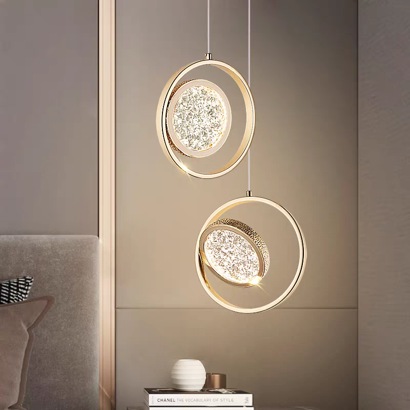 Hanging Moon Lamp - โคมไฟเพดานศิลปะหรูหราสไตล์ไลท์ลักชัวรี่ ไฟ LED สร้างบรรยากาศระดับไฮเอนด์ สำหรับห้องนอน โคมไฟข้างเตียง