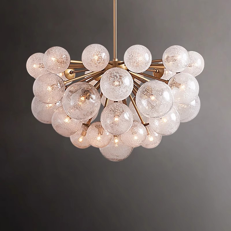 Home Decor Trend 2026 - โคมไฟระย้าแก้วทรงฟองอากาศ รุ่นใหม่ปี 2026 สำหรับตกแต่งบ้าน เหมาะสำหรับห้องนั่งเล่นและห้องรับประทานอาหาร