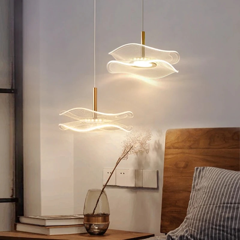 Hanging Moon Lamp - โคมไฟระย้า LED แบบนอร์ดิกโคมไฟแขวนในร่มโคมไฟแขวนโต๊ะรับประทานอาหารบันไดห้องนั่งเล่นการตกแต่งบ้านที่ห้อยไฟมันวาว