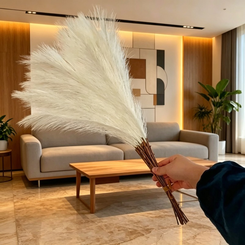 Pampas Grass Decor - ช่อดอกหญ้าแพมพัสปลอม ฟูฟ่อง ตกแต่งบ้าน งานแต่งงาน แจกัน