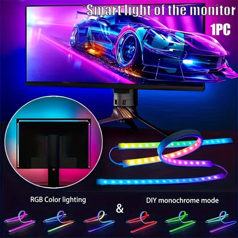 Led Strip Lights - ไฟ RGB สำหรับเล่นเกม แถบไฟ LED สำหรับจอภาพ