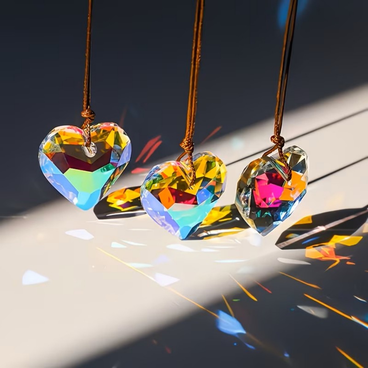 Crystal Sun Catcher - จี้รูปหัวใจขนาด 30 มม. 1 ชิ้น -