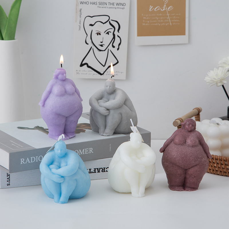 Abstract Sculpture Resin - 3D ผู้หญิงอ้วน/ชายภาพเทียนแม่พิมพ์ซิลิโคน DIY บทคัดย่อ Human Body