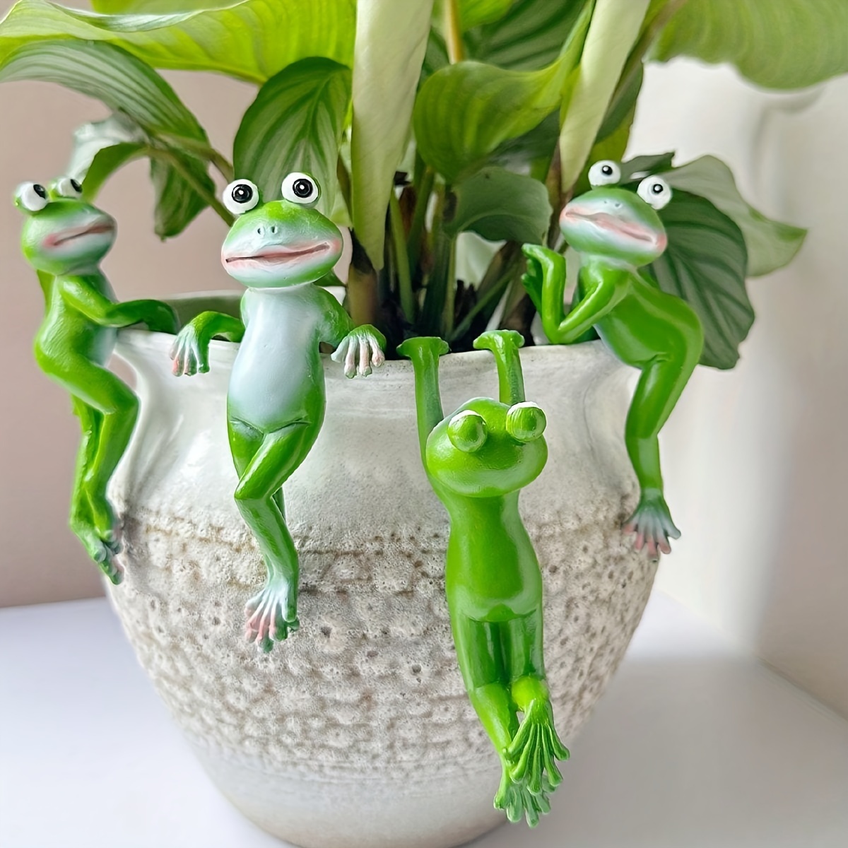 Home Decor Quirky - 1 PC การ์ตูนกบรูปปั้น,เรซิ่นสัตว์แขวนเครื่องประดับ,จี้หม้อดอกไม้,กบ Figurine สําหรับตกแต่งบ้าน