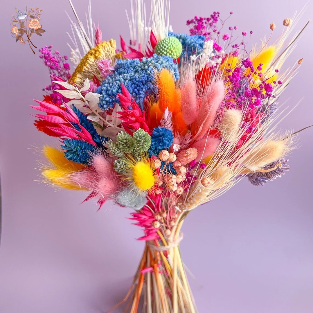 Pampas Grass Decor - ช่อดอกไม้แห้งหลากสีสันสำหรับเจ้าสาว ช่อดอกแพมพัสและดอกยิปโซฟิลลา ช่อดอกไม้เจ้าสาวสำหรับตกแต่งโต๊ะกลางงานแต่งงาน และตกแต่งบ้าน