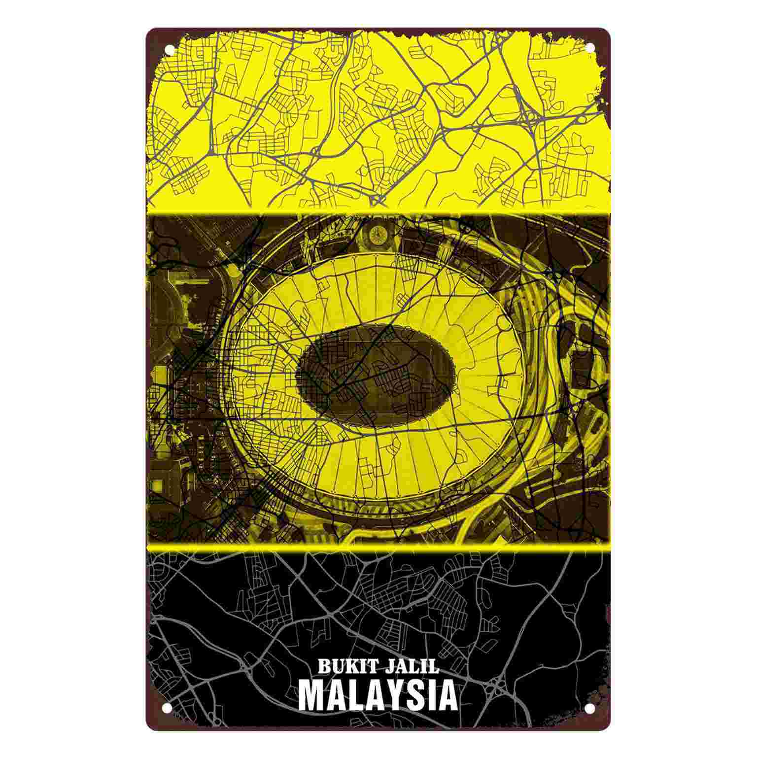 Home Decor Malaysia - ป้ายโลหะติดผนังรูปแผนที่เมืองบูกิต จาลิล มาเลเซีย แบบ 2 มิติ