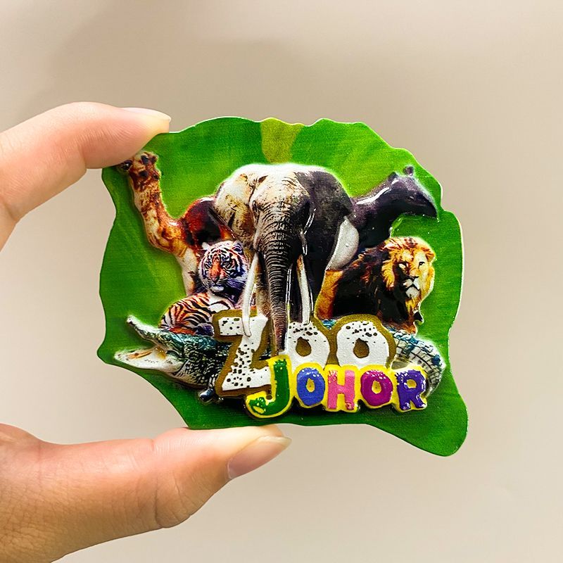 Home Decor Malaysia - แม่เหล็กติดตู้เย็นลายสวนสัตว์ Roufu ของที่ระลึกการเดินทางมาเลเซีย ของตกแต่งบ้านแบบ 3 มิติ