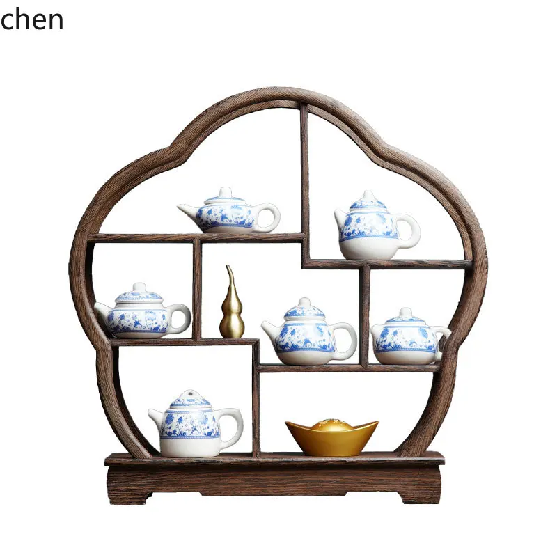 Home Decor Resin - 7.15-c13 ร้านน้ำชาเรโทรเซน กาน้ำชาสีน้ำเงินขาว ของตกแต่งบ้าน ห้องนั่งเล่น ของประดับศิลปะ