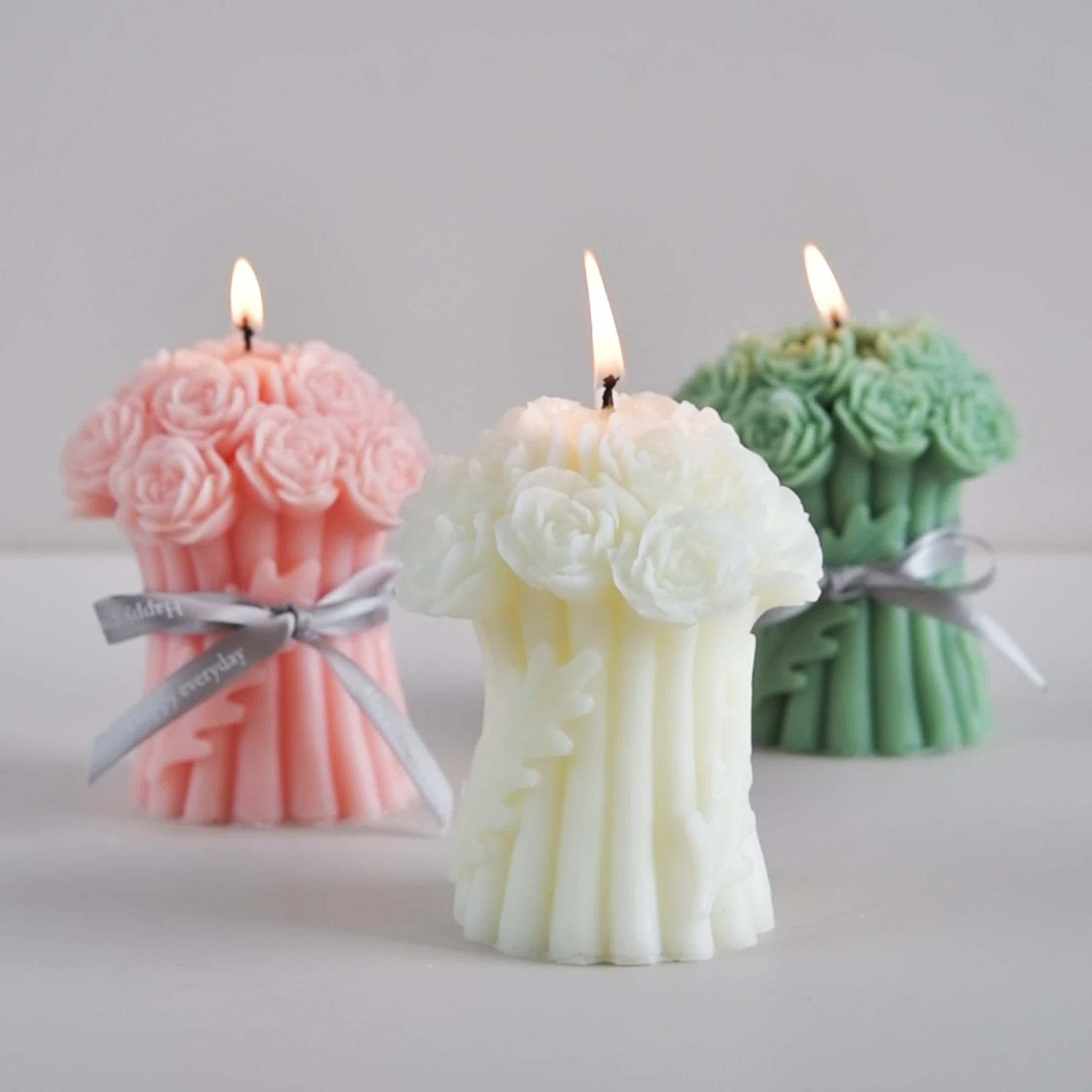 Home Decor Handmade - เทียนหอมดอกไม้ประดิษฐ์ทำมือ สำหรับงานแต่งงาน ตกแต่งบ้าน เทียนหอมฉลากส่วนตัว