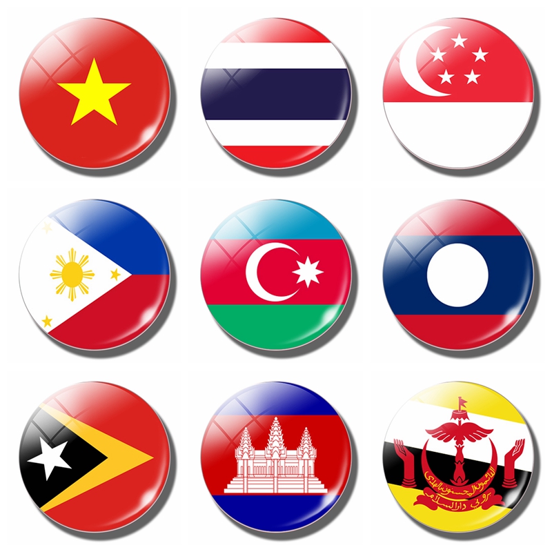 Home Decor Malaysia - สติกเกอร์ติดตู้เย็นลายธงชาติอาเซอร์ไบจาน 1 ชิ้น: เมียนมาร์, บรูไน, ติมอร์-เลสเต,