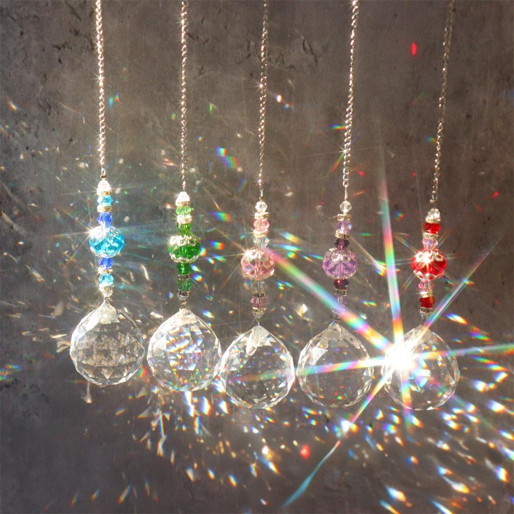 Crystal Sun Catcher - คริสตัล Suncatcher แขวนสําหรับหน้าต่างคริสตัลบอลปริซึม Rainbow Maker สําหรับ