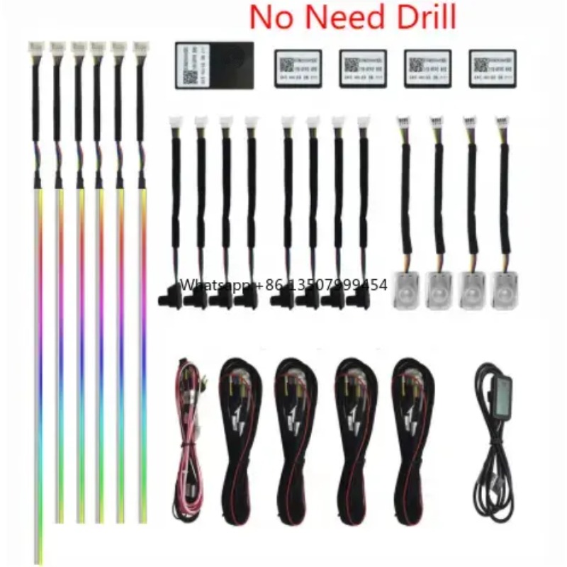 Led Strip Lights - ไฟตกแต่งภายในรถยนต์ A80 แถบอะคริลิค LED 64 สี