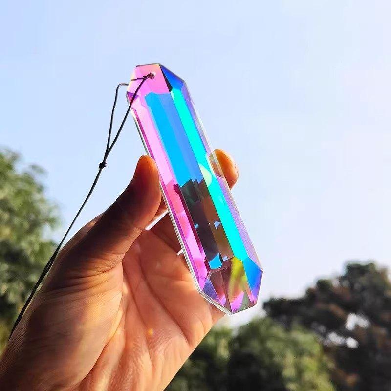 Crystal Sun Catcher - จี้คริสตัลปริซึมสะท้อนแสง: ของตกแต่งหน้าต่างแขวนประดับแสงสีรุ้งหลากสีสัน