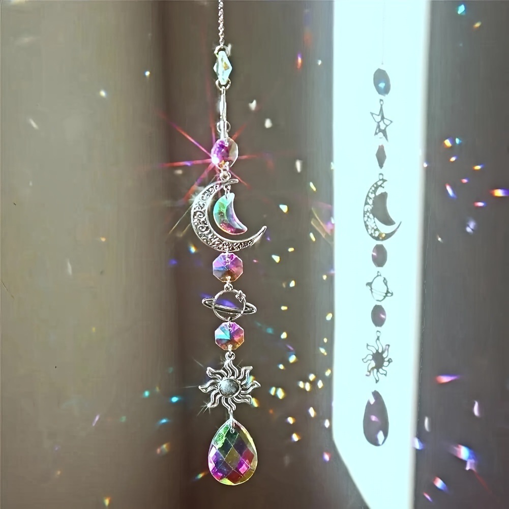 Crystal Sun Catcher - คริสตัลซันรีช ตัวดักแสงรูปดอกซากุระ ประดับหน้าต่าง ปริซึมดักแสงสำหรับกระจกหน้าต่าง ตัวดักแสงแขวนประดับรูปปริซึม SJGJ05