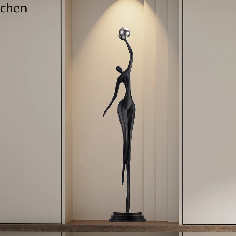 Abstract Sculpture Resin - งานประติมากรรมรูปคนแบบนามธรรม HT ของตกแต่งระดับไฮเอนด์สำหรับทางเข้า ผนัง ช่องว่าง และพื้น