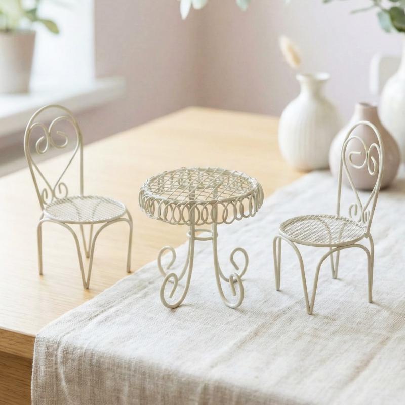 Home Decor Retailers - 1/3 ชิ้น ของตกแต่งสวนบ้านตุ๊กตา อุปกรณ์ประกอบฉาก โต๊ะ เก้าอี้จิ๋ว