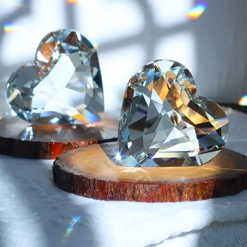 Crystal Sun Catcher - 2 ชิ้นคริสตัล Suncatcher ปริซึมแขวน, ปริซึมคริสตัลหัวใจสําหรับ Window,