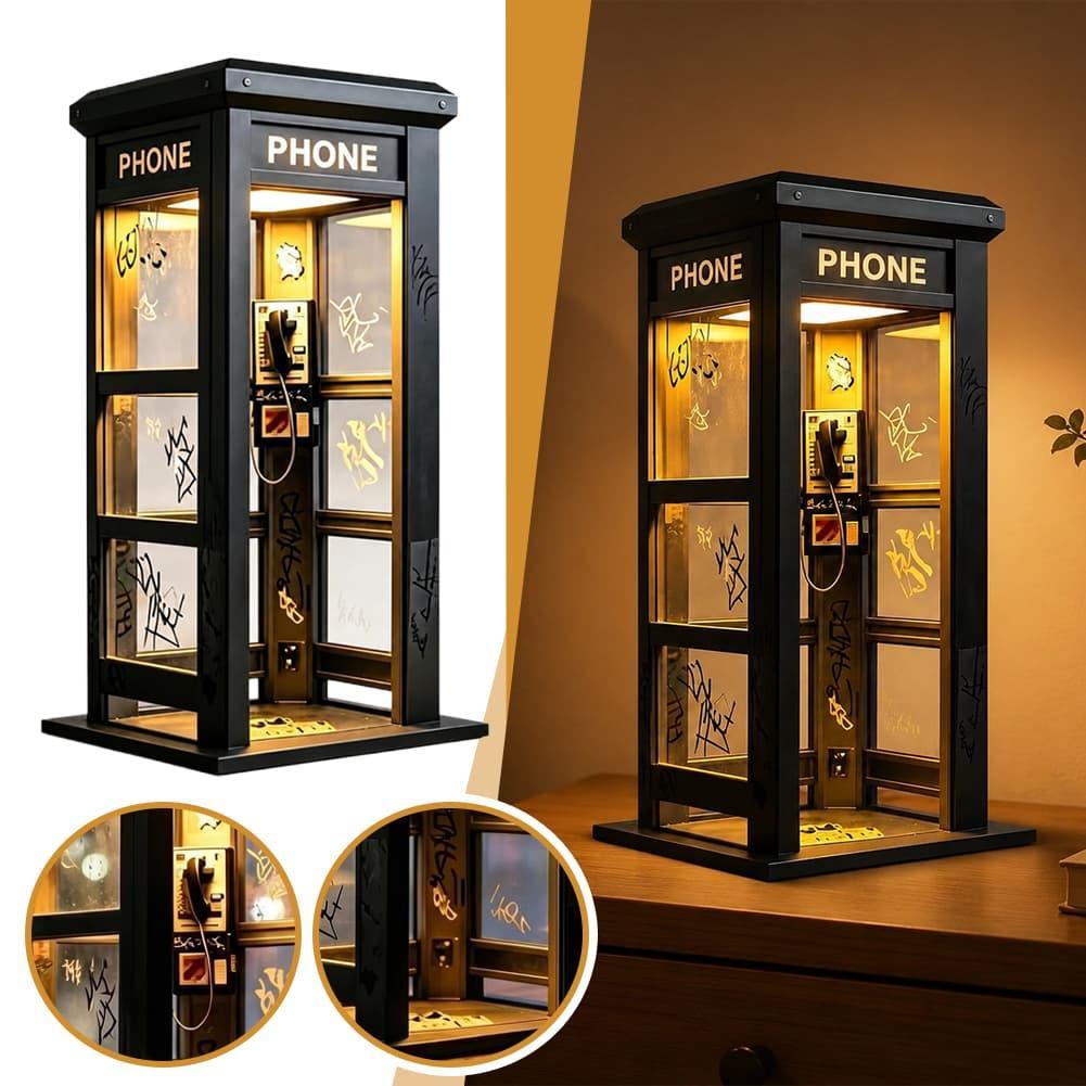 Home Decor Gift - โคมไฟตั้งโต๊ะรูปตู้โทรศัพท์ลอนดอนสไตล์วินเทจ ไฟกลางคืนรูปตู้โทรศัพท์ย้อนยุค ของตกแต่งโต๊ะทำงาน ของประดับตกแต่งบ้าน ของขวัญ