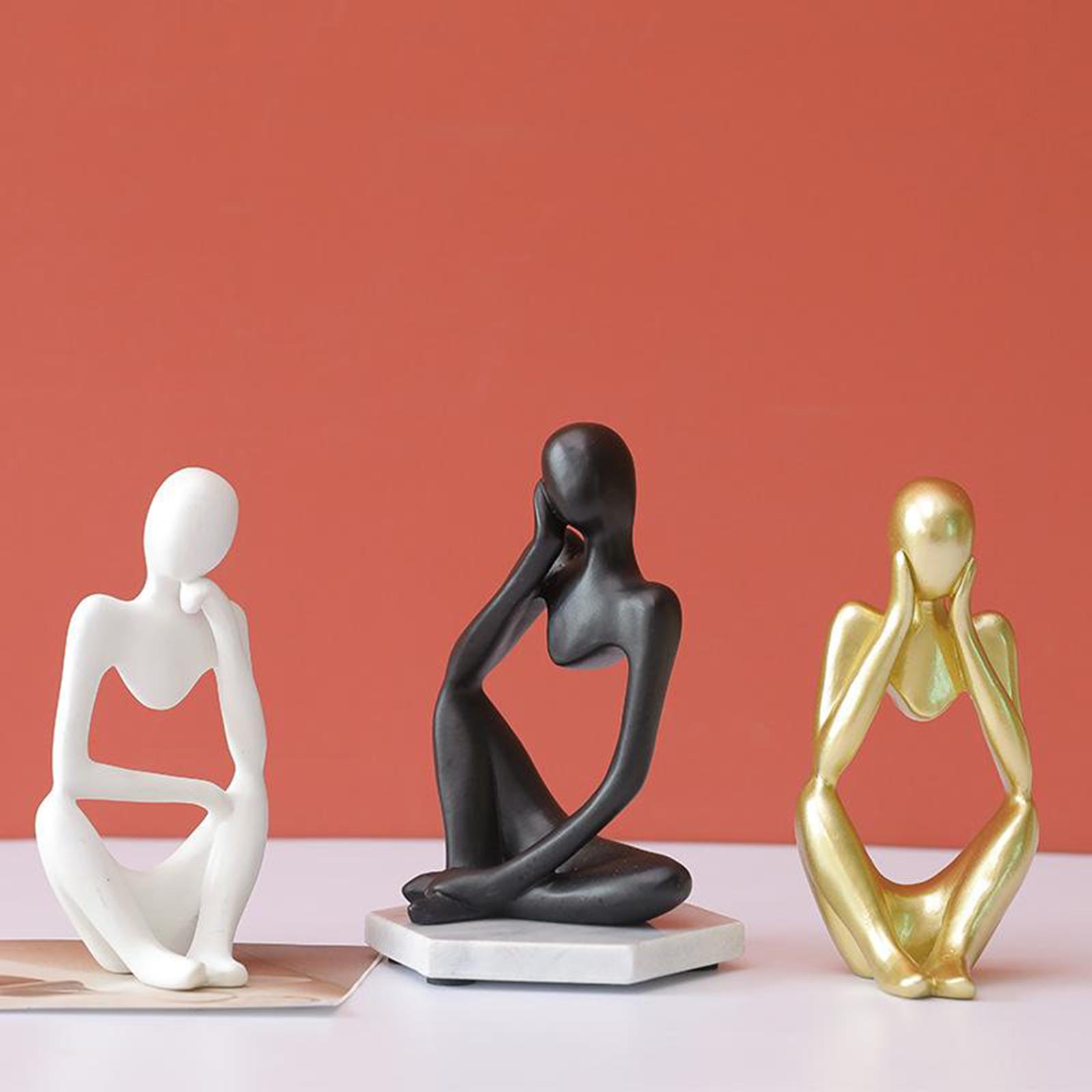 Abstract Sculpture Resin - รูปปั้นศิลปะแอบสแตรกต์สไตล์เรซินภาพแอบสแตรกต์รูปคิดรูปคนคิดรูปปั้นตั้งโต๊ะสำหรับตกแต่งตกแต่งสำนักงาน