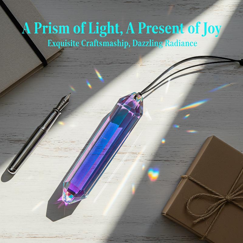 Crystal Sun Catcher - คริสตัลประดับตกแต่งหลากสีสัน รูปทรงปริซึม สำหรับตกแต่งหน้าต่างร้านกาแฟ หรือผนัง