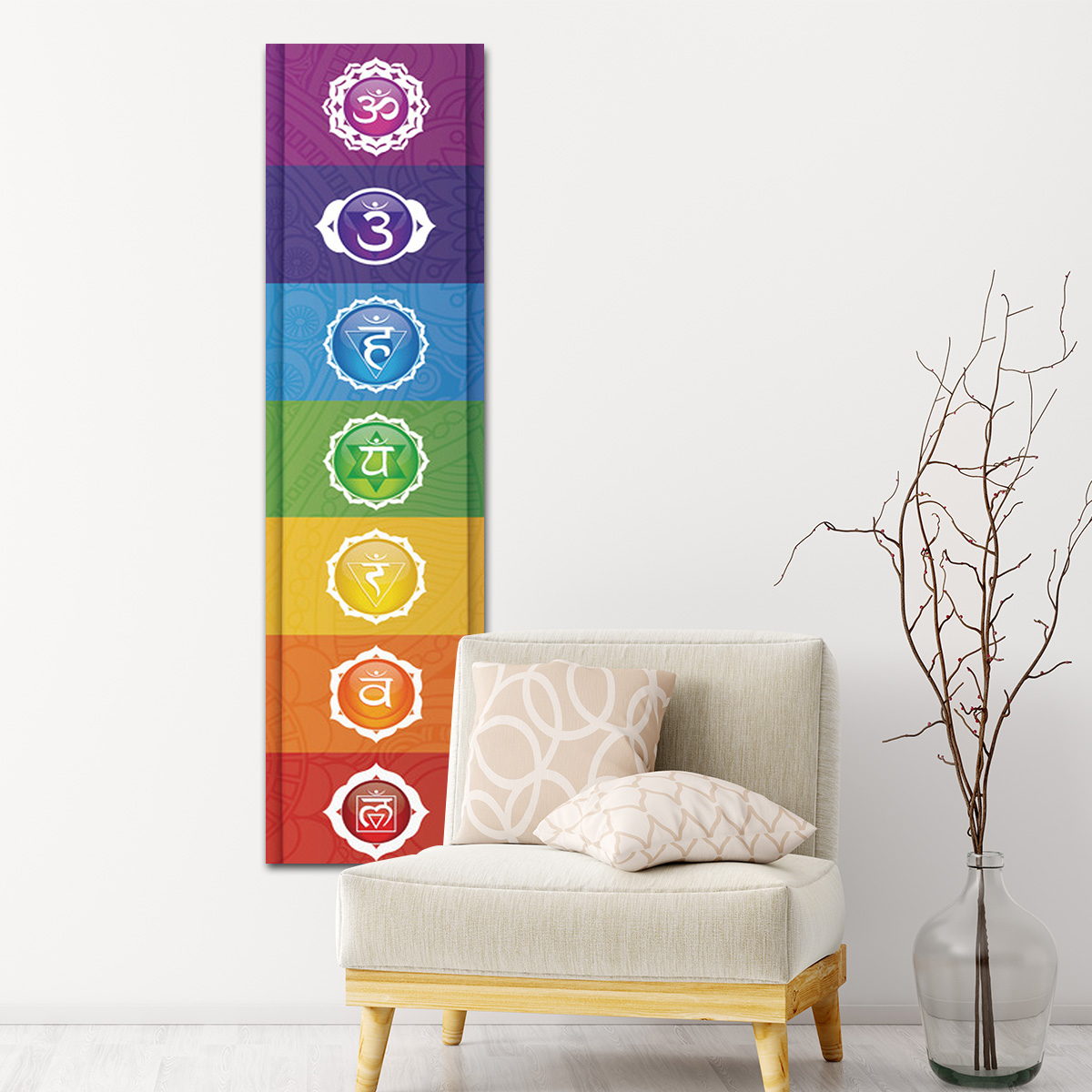 Home Decor Yoga - Tapestry องค์ประกอบที่มีสีสัน Chakra สมาธิโยคะตกแต่งแขวนผนัง Wall Art