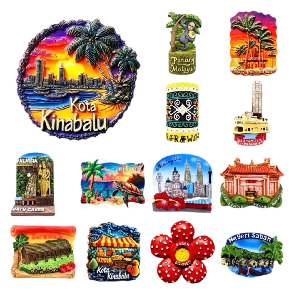 Home Decor Malaysia - แม่เหล็กติดตู้เย็น 3 มิติ มาเลเซีย, ของที่ระลึกการเดินทาง คัวลาลัมเปอร์