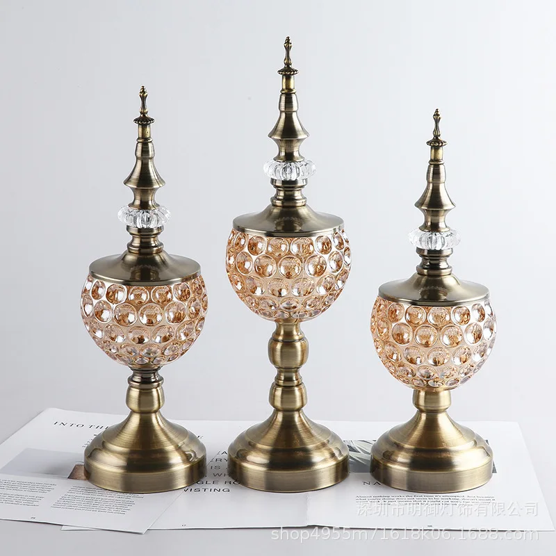 Home Decor Malaysia - โถแก้วใส่ขนมโลหะจากมาเลเซีย ของตกแต่งบ้านสไตล์โมเดิร์นสร้างสรรค์ ขายตรง