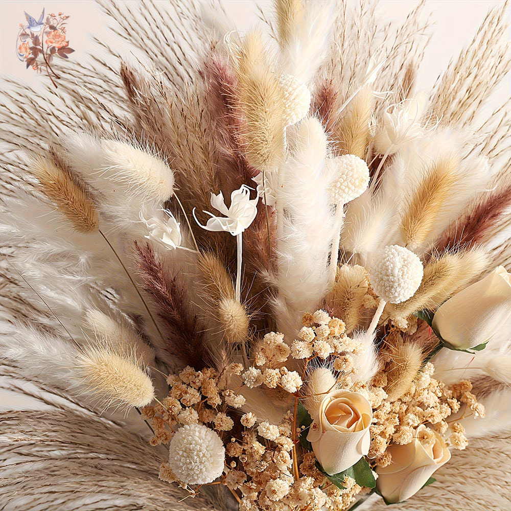 ช่อดอกไม้แห้งประดิษฐ์ 80 ชิ้น  - Pampas Grass Decor บทวิจารณ์และราคา
