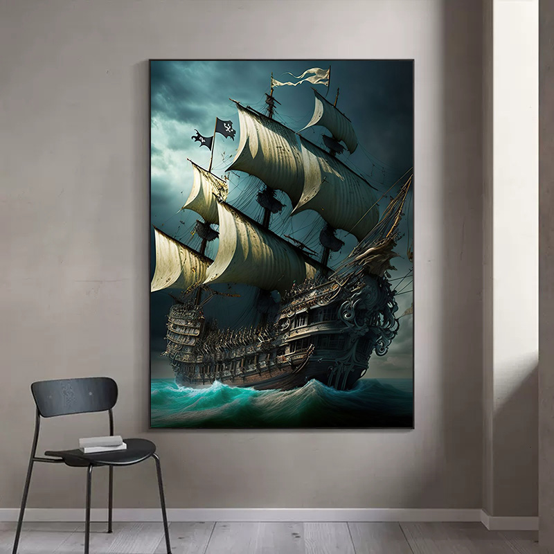 ภาพพิมพ์โปสเตอร์เรือโจรสลัดนาม - Home Decor Nautical บทวิจารณ์และราคา