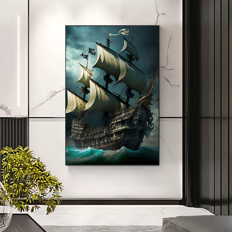 ภาพพิมพ์โปสเตอร์เรือโจรสลัดนาม - Home Decor Nautical บทวิจารณ์และราคา