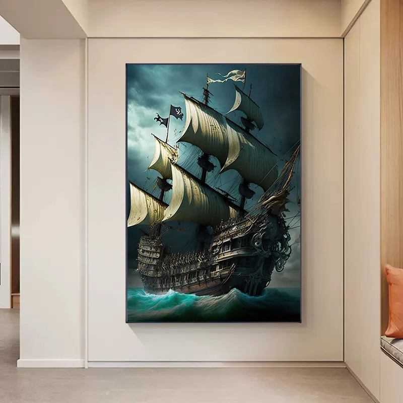 ภาพพิมพ์โปสเตอร์เรือโจรสลัดนาม - Home Decor Nautical บทวิจารณ์และราคา