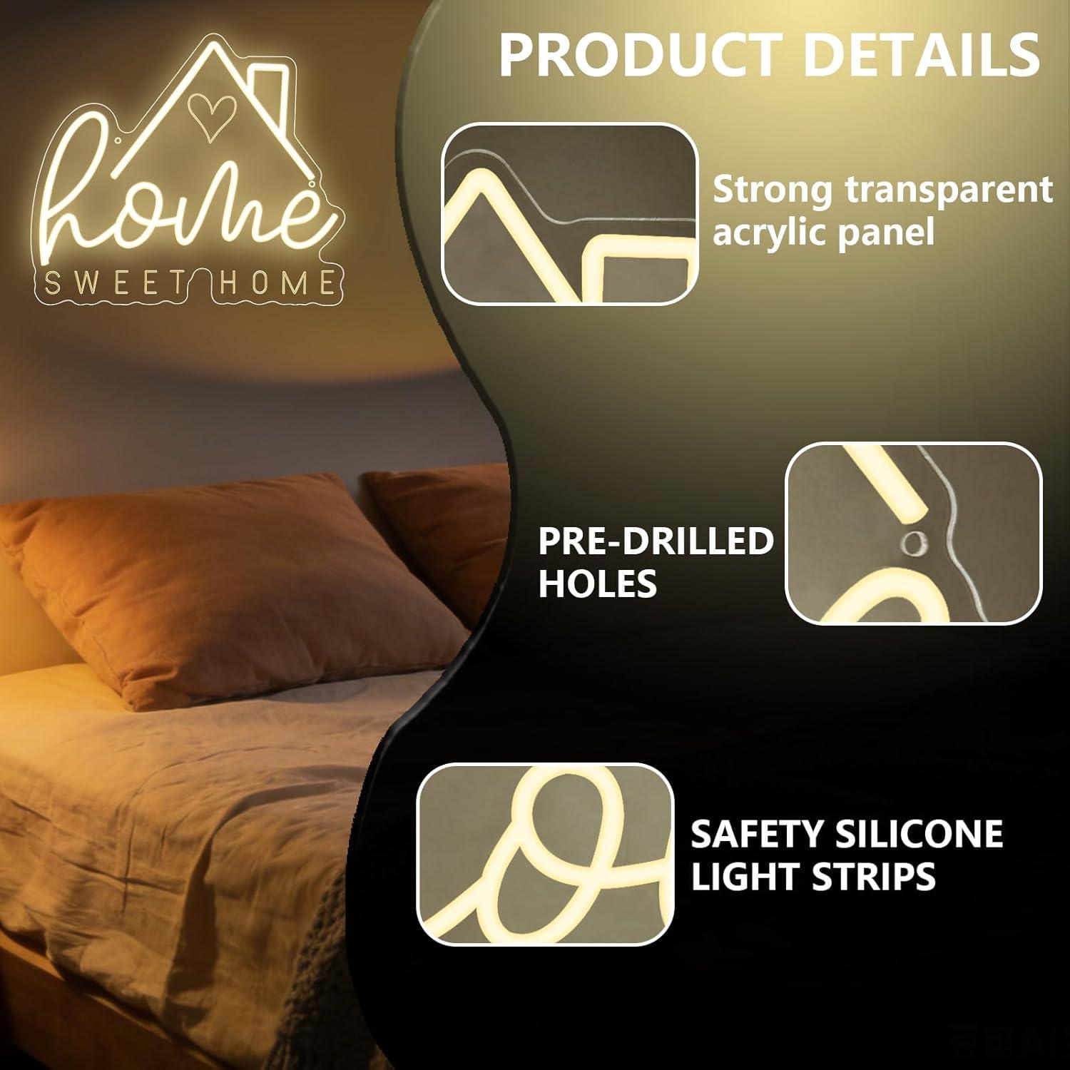 ป้ายไฟนีออน Sweet Home ไฟ LED  - Home Decor Gift บทวิจารณ์และราคา