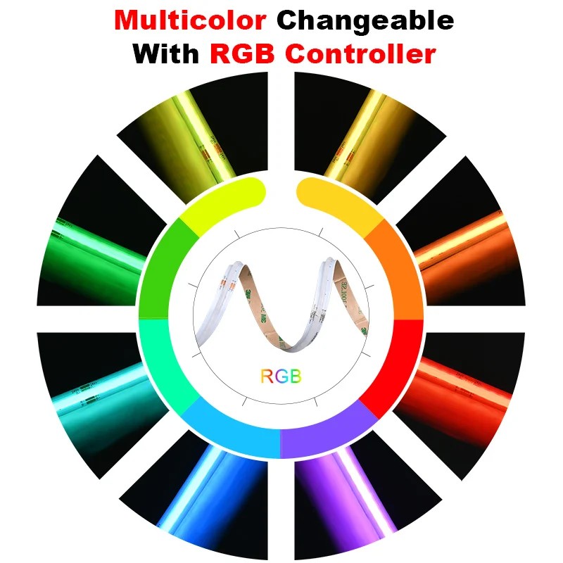 ไฟ LED แบบม้วน FCOB RGB ปรับคว - Led Strip Lights บทวิจารณ์และราคา