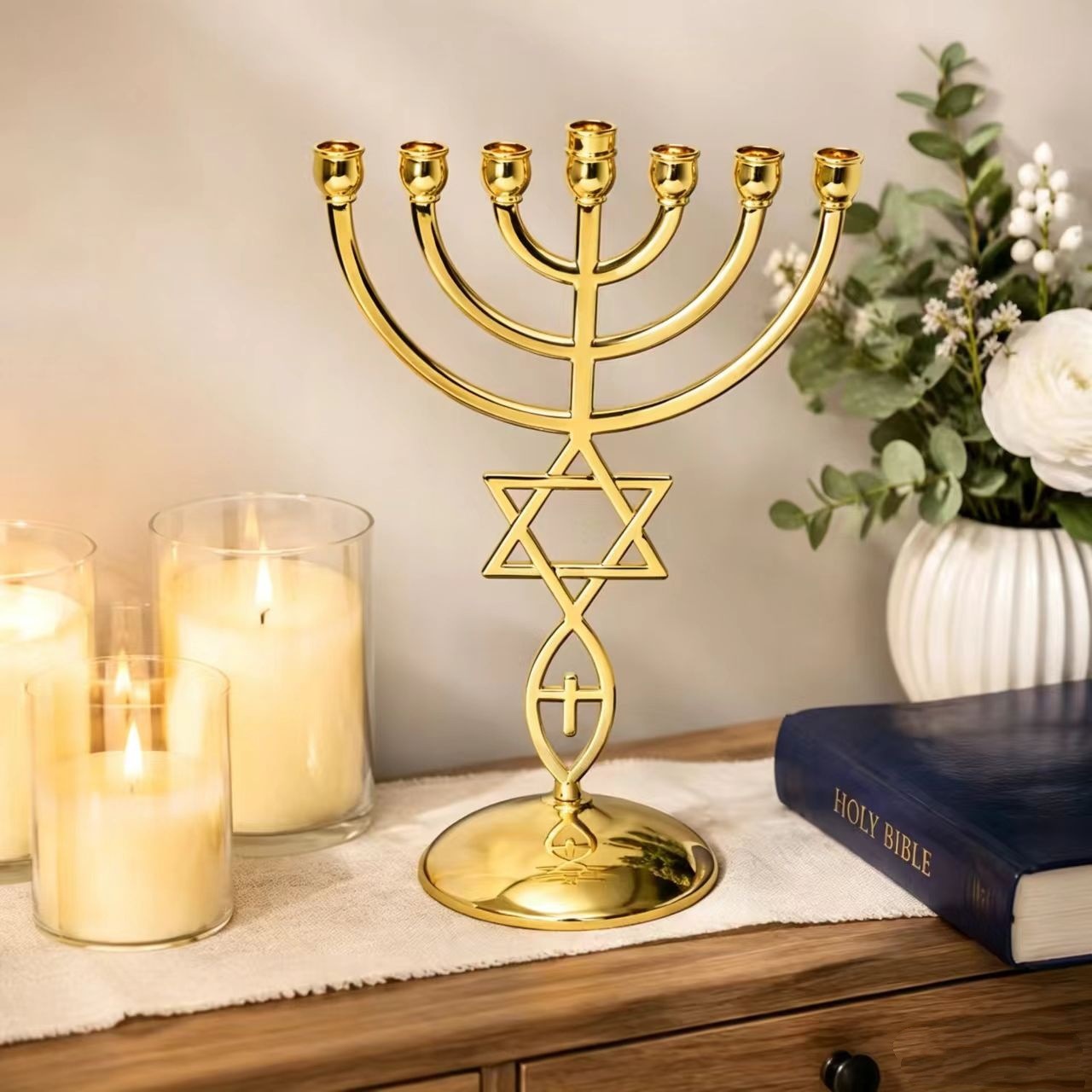 ชุดเชิงเทียนเจ็ดหัวสำหรับเทศกา - Home Decor Gift บทวิจารณ์และราคา