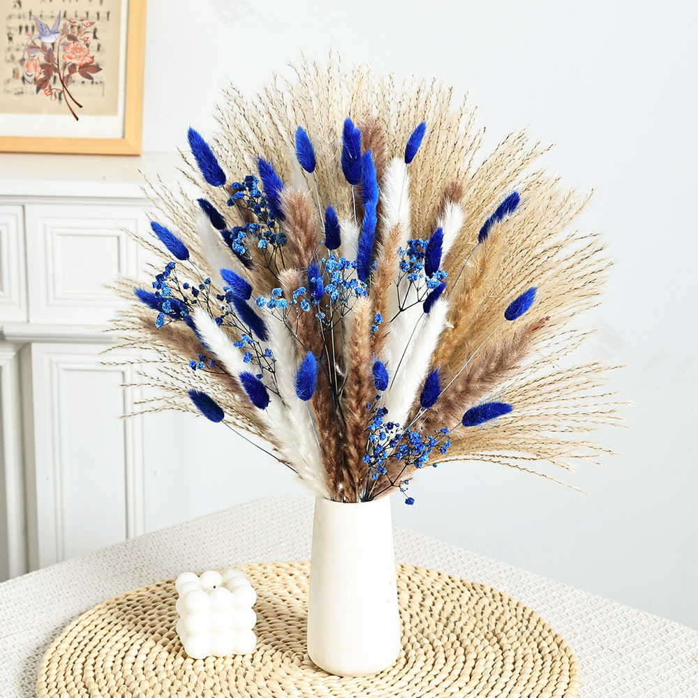70 Stem Blue Fluffly หางกระต่า - Pampas Grass Decor บทวิจารณ์และราคา