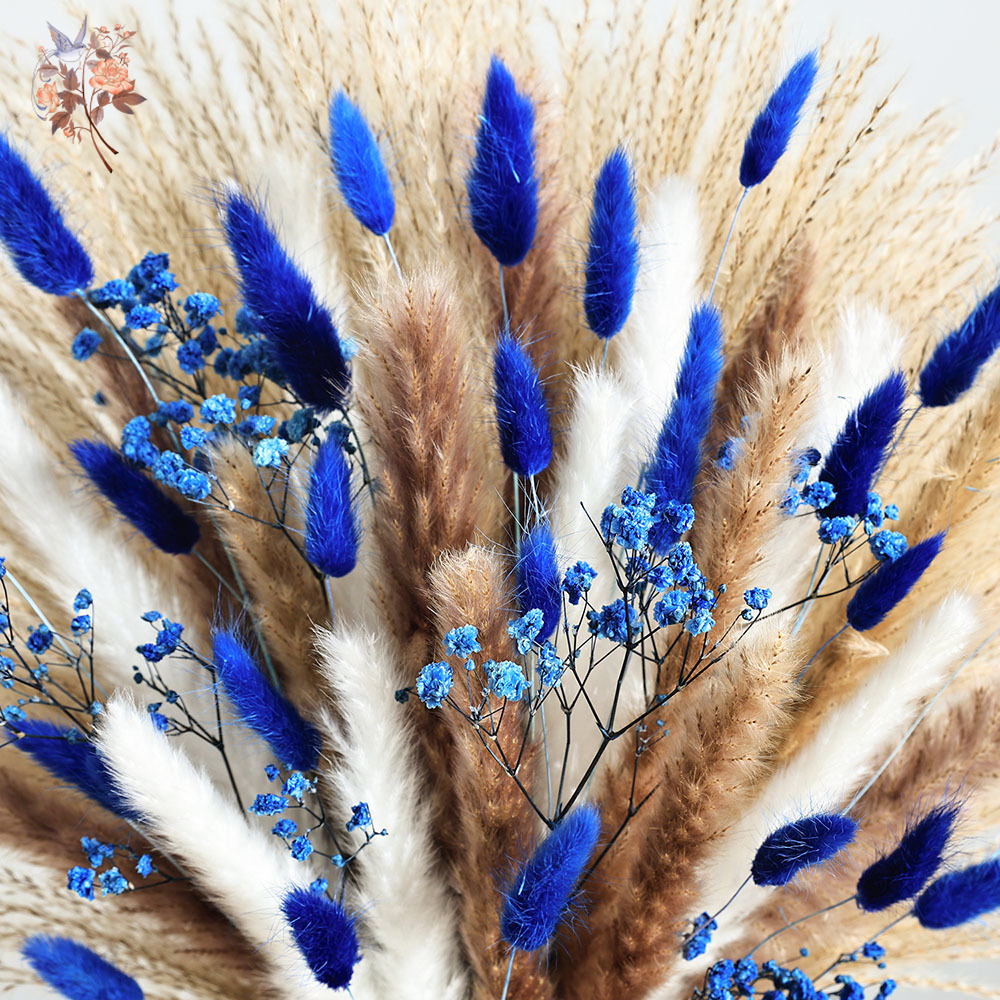70 Stem Blue Fluffly หางกระต่า - Pampas Grass Decor บทวิจารณ์และราคา