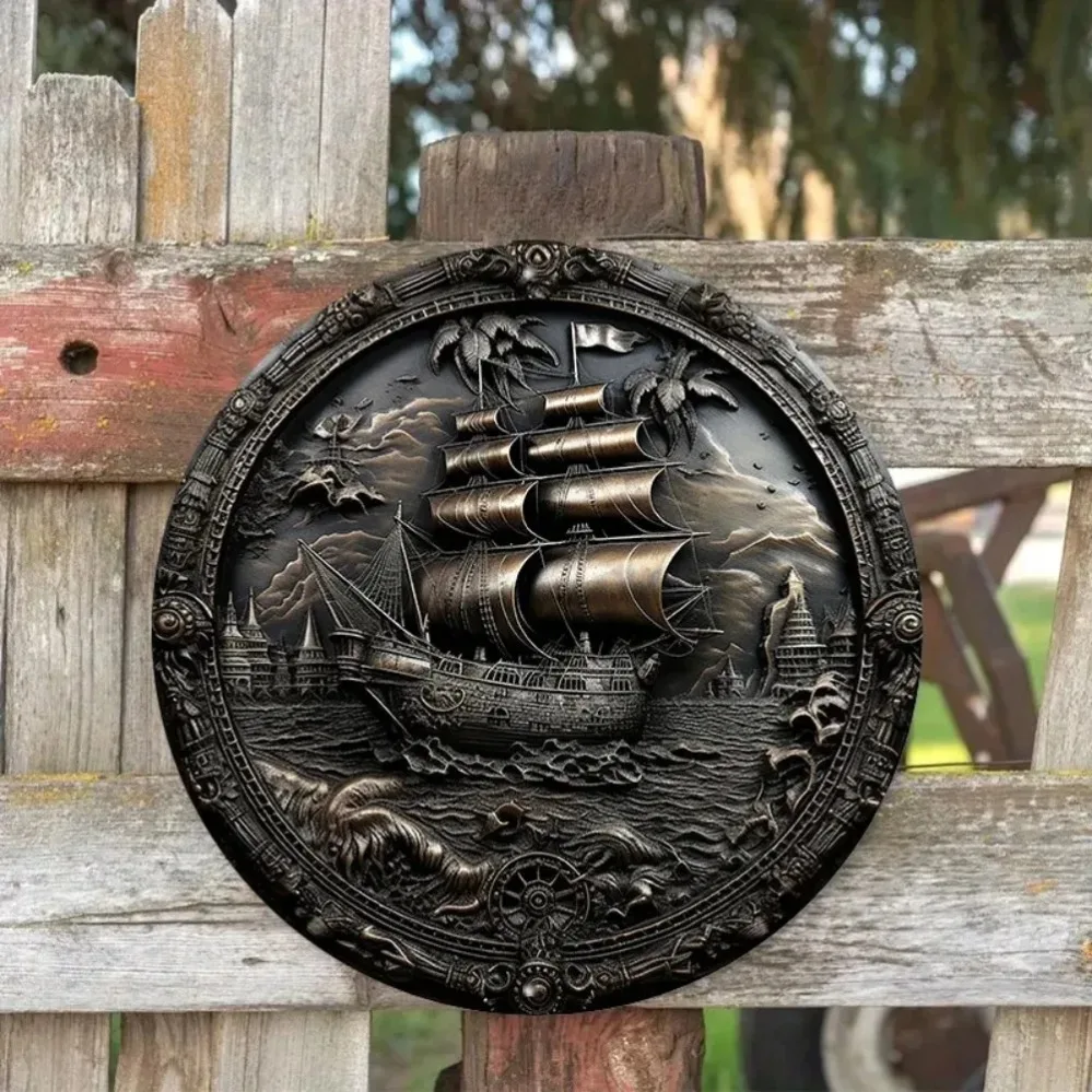 งานศิลปะติดผนังโลหะเรือโจรสลัด - Home Decor Nautical บทวิจารณ์และราคา