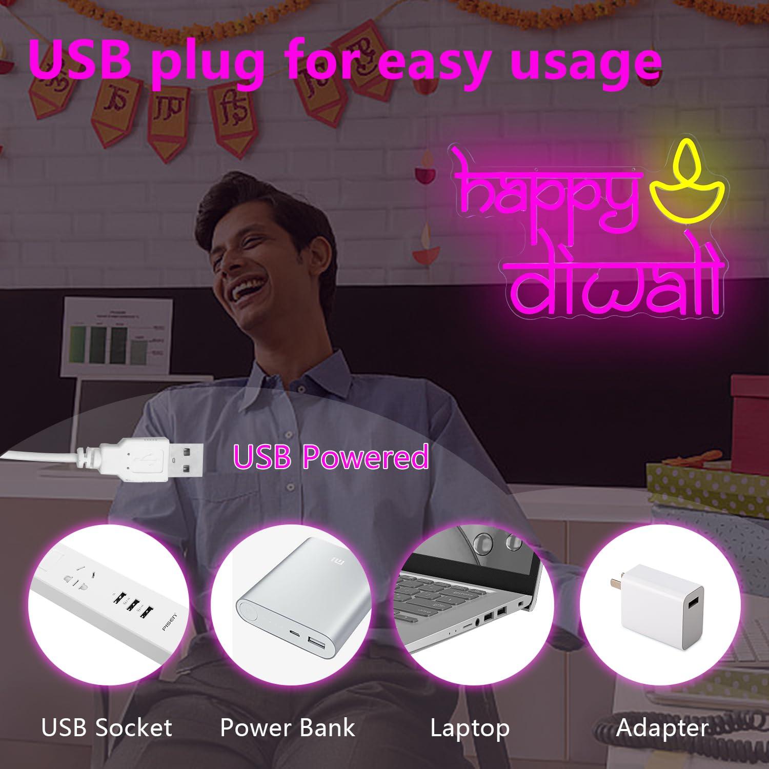 ป้ายไฟนีออนดีวาลี ใช้พลังงานจา - Home Decor Gift บทวิจารณ์และราคา