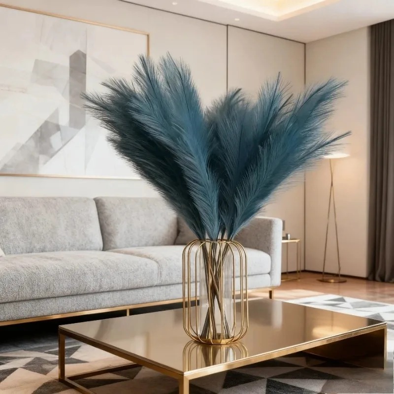 ช่อดอกหญ้าแพมพัสปลอม ฟูฟ่อง ตก - Pampas Grass Decor บทวิจารณ์และราคา