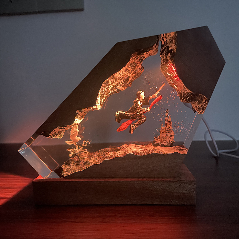โคมไฟเรซิ่นไม้ลายวิเศษ นักเวทม - Home Decor Resin บทวิจารณ์และราคา