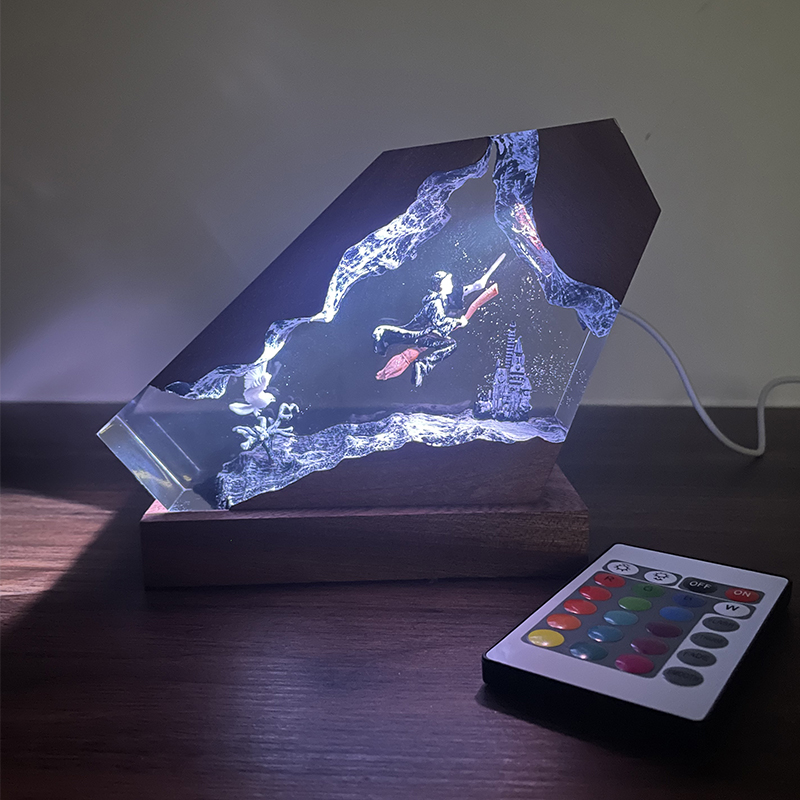 โคมไฟเรซิ่นไม้ลายวิเศษ นักเวทม - Home Decor Resin บทวิจารณ์และราคา