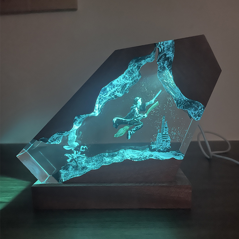 โคมไฟเรซิ่นไม้ลายวิเศษ นักเวทม - Home Decor Resin บทวิจารณ์และราคา