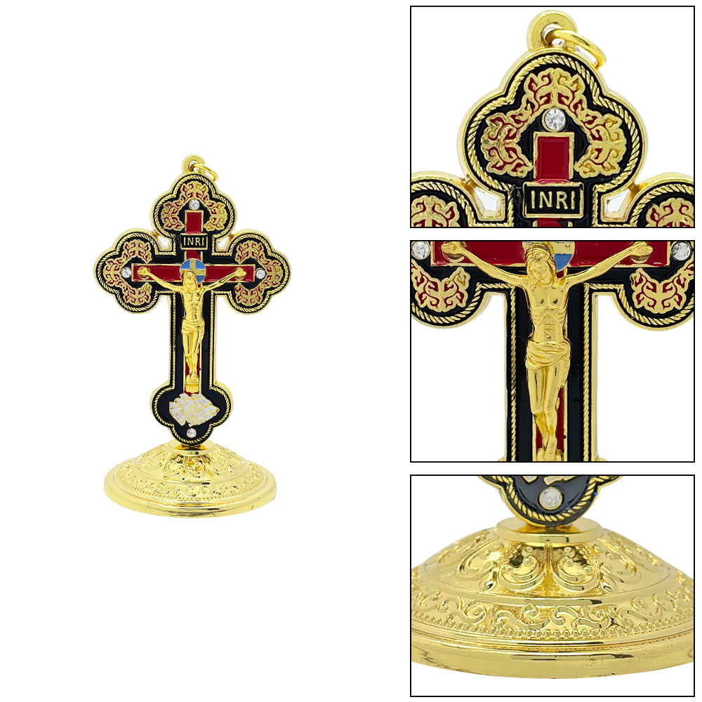 ไม้กางเขนตั้งโต๊ะเคลือบทองคำแบ - Home Decor In บทวิจารณ์และราคา