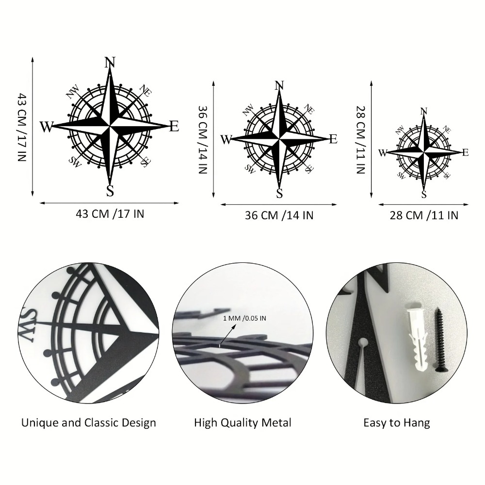 ศิลปะติดผนังรูปเข็มทิศโลหะสำหร - Home Decor Nautical บทวิจารณ์และราคา