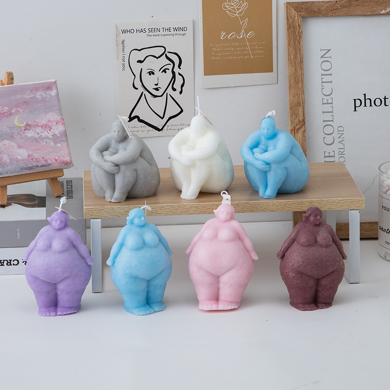 3D ผู้หญิงอ้วน/ชายภาพเทียนแม่พ - Abstract Sculpture Resin บทวิจารณ์และราคา
